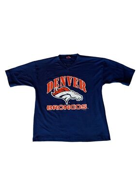 Vintage 1998 John Elway Denver Broncos Sport Attack Jersey T-Shirt Blue XL 90s